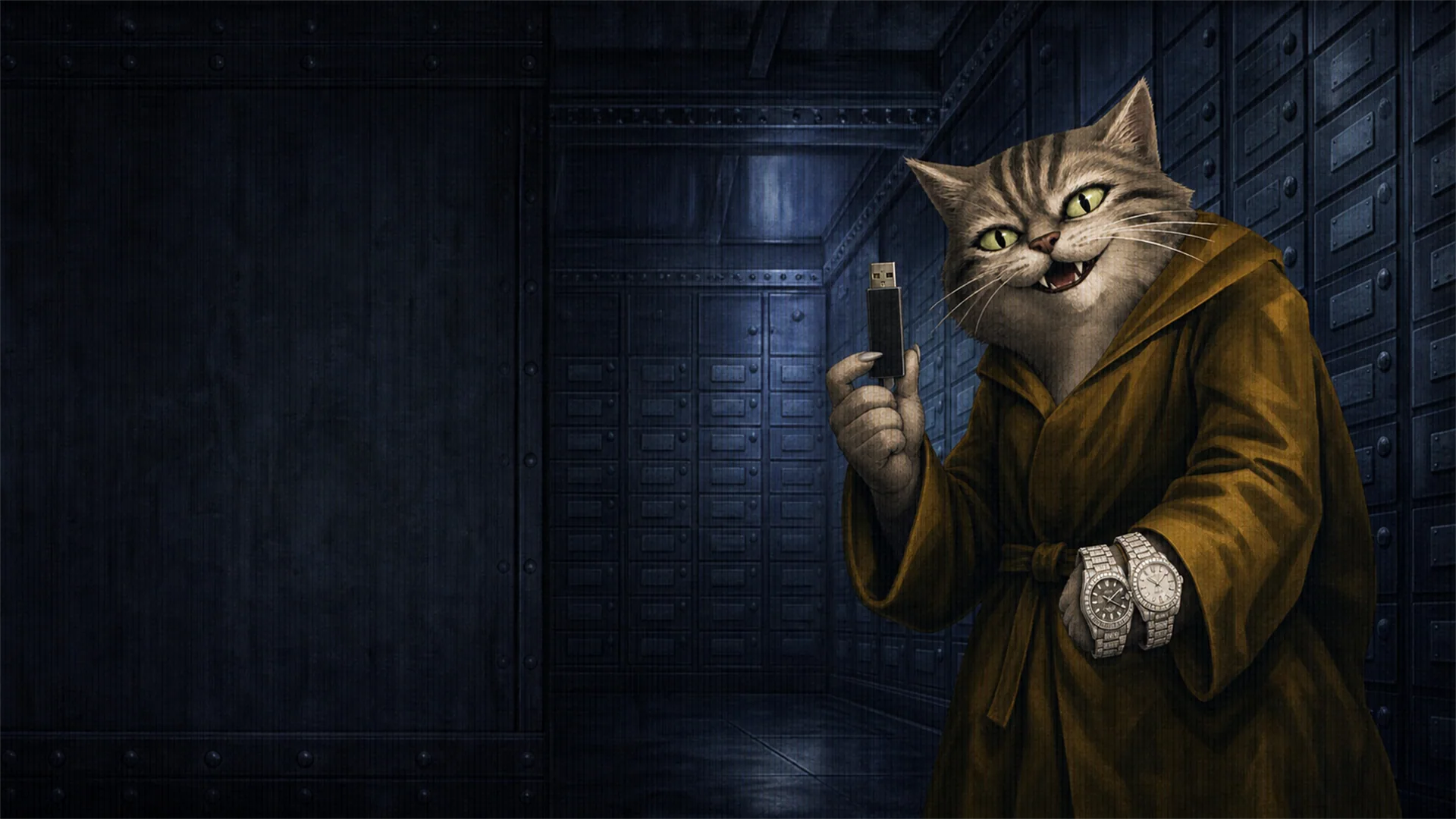 Digital Cash Cat in the vault